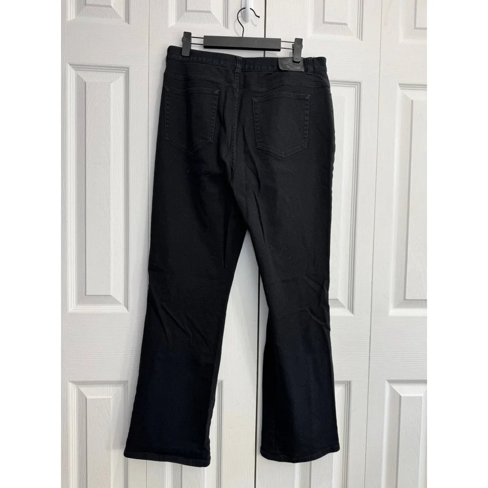 Lauren Ralph Lauren Jeans Women's 12 Black Denim Embroidered Zip-Fly‎ Hipster